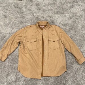 Philip Tan Button-Up suede Jacket